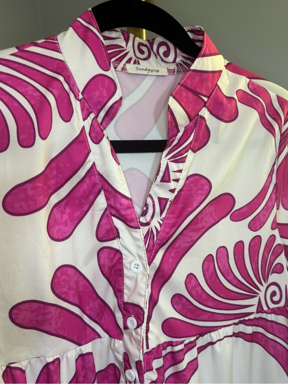 SundayUp Magenta & White Print Dress - Picture 6 of 16